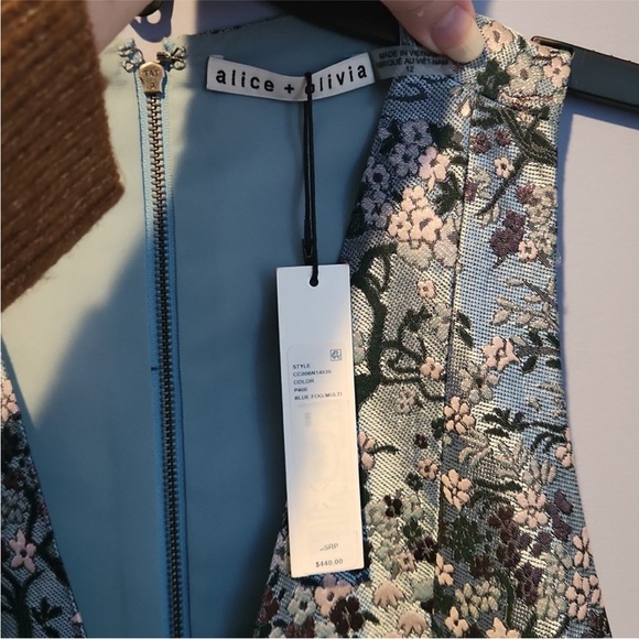 ⭕️ PRICE FIRM NEW Alice + Olivia Size 12 Tennie Jacquard Dress $440 - Picture 7 of 12